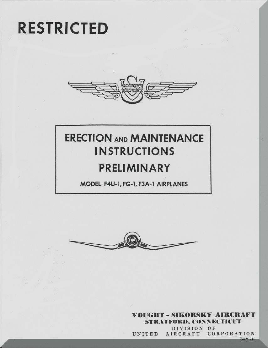 AU-1 / FG / F1G / F2G / F3A / F4U " Corsair / Super Corsair " Aircraft Manuals Bundle -Download