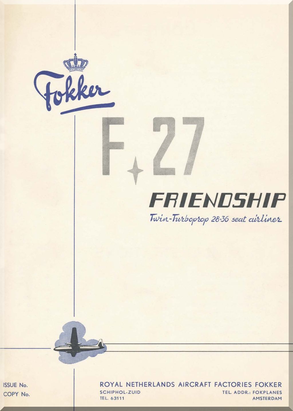 Fokker F-27 Friendship Aircraft Manuals Collection - Digital Download