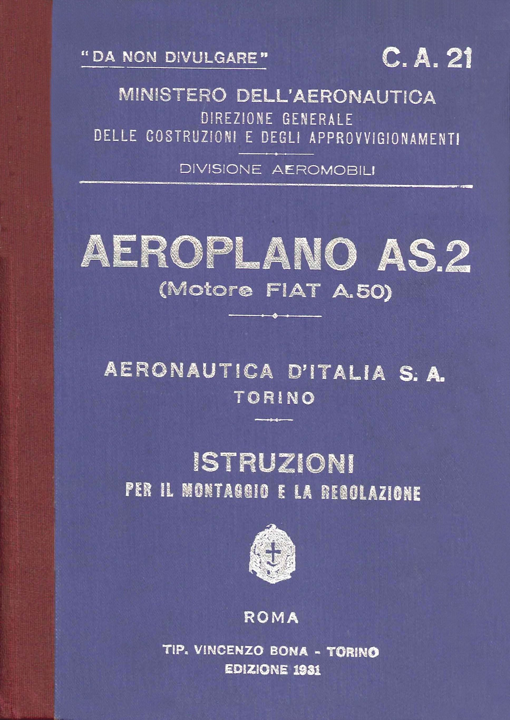 Fiat A.S.2 Aerobatic Trainer — Manual Collection