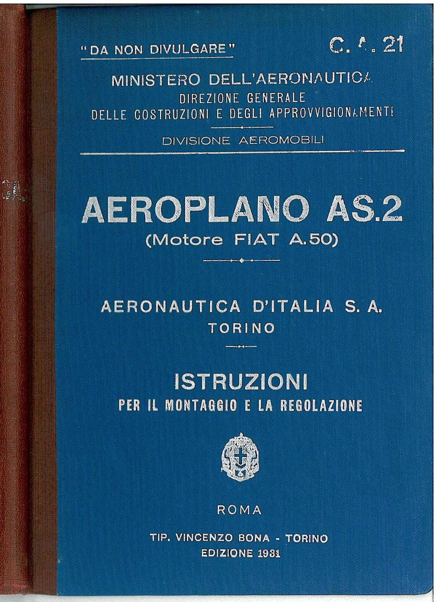Fiat A.S.2 Aerobatic Trainer — Manual Collection