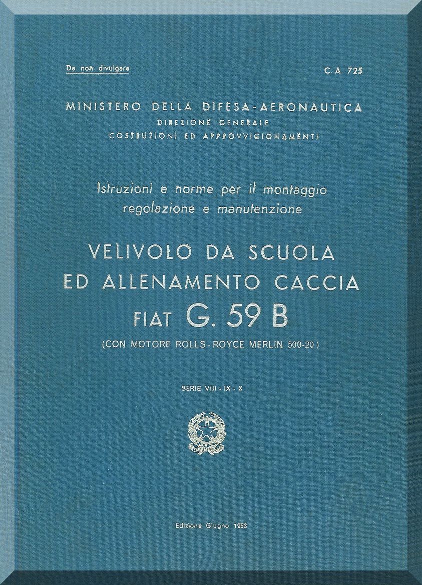 Fiat Aviazione G.59 Centauro Aircraft Manuals Collection - Digital Download