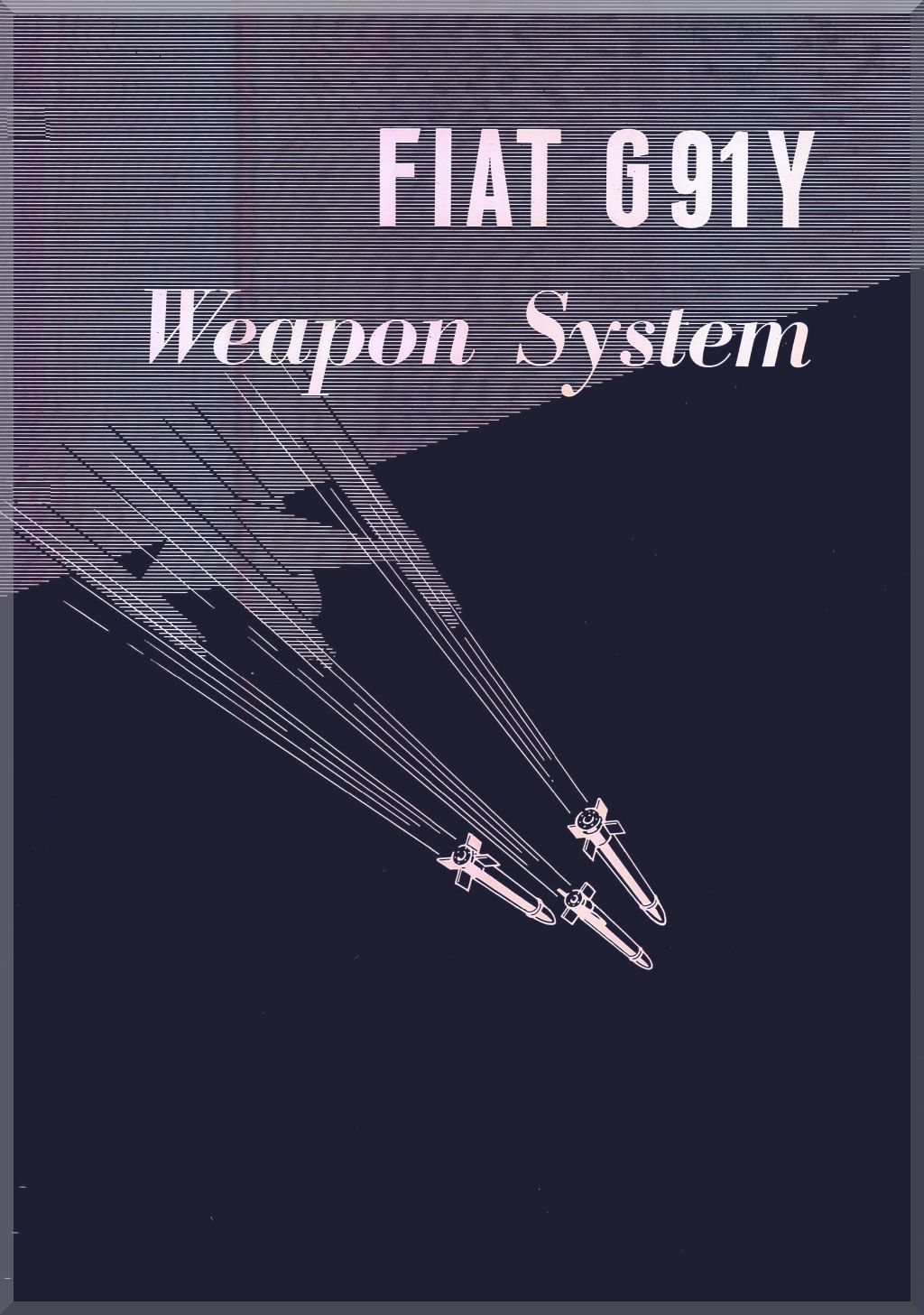 Cover of a book or document titled 'FIAT G91Y Weapon System' with a design of missiles and aircraft.
