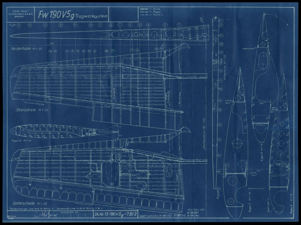 Foke-Wulf Fw-190 Blueprints  Engineering Drawings Collection - Downloads