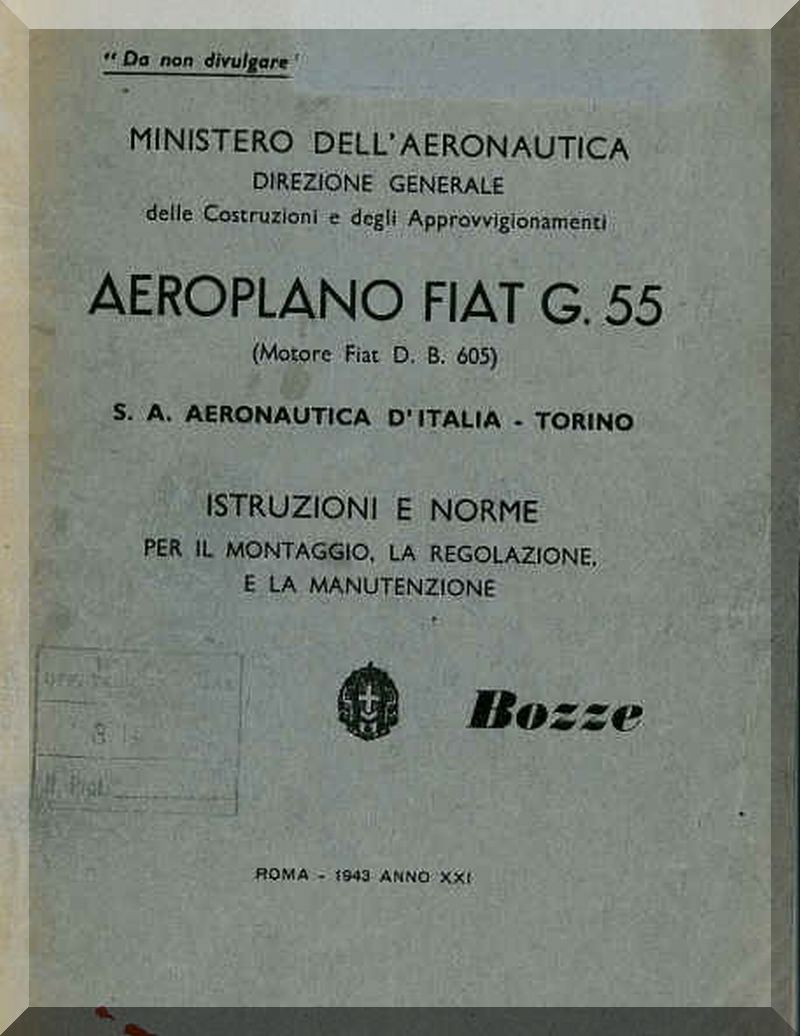 Fiat Aviazione G.55 Centauro Aircraft Manuals Collection - Digital Download