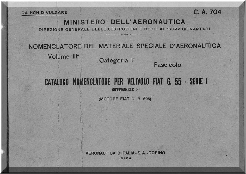 Fiat Aviazione G.55 Centauro Aircraft Manuals Collection - Digital Download