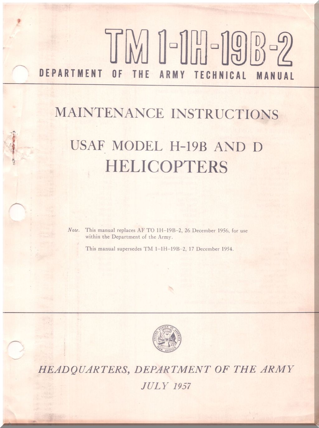 Sikorsky S-55 / H-19 " Chickasaw " Helicopter Manuals Bundle - Download