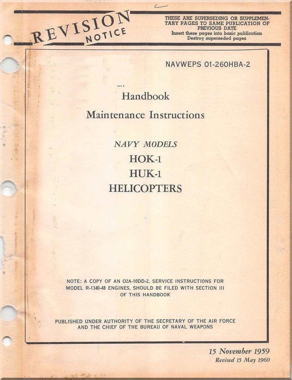 Kaman HOK-1, HUK-1, HH-43 A,B Huskie Helicopter Manuals Bundle - Download