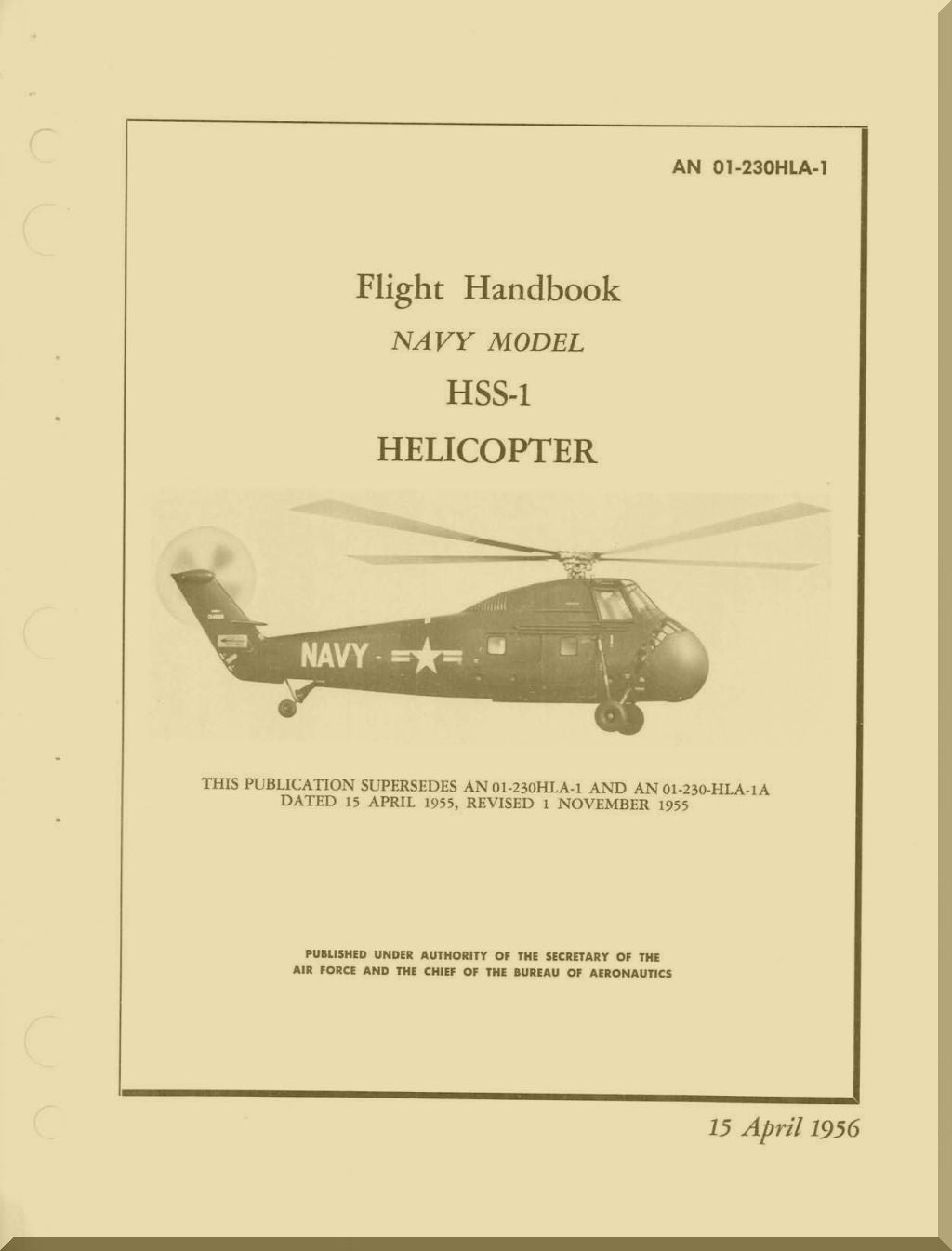 Sikorsky S-58 / H-34 / HSS1 / HUS-1 Helicopter Manuals Bundle - Download