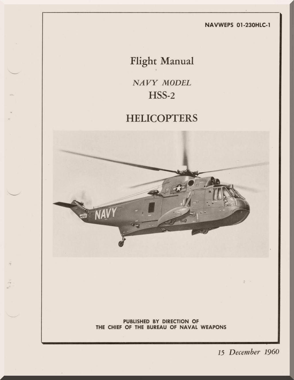 S-61 SH-3 / HSS-2 / UH-3H Sea King  Helicopter Manuals Bundle - Download
