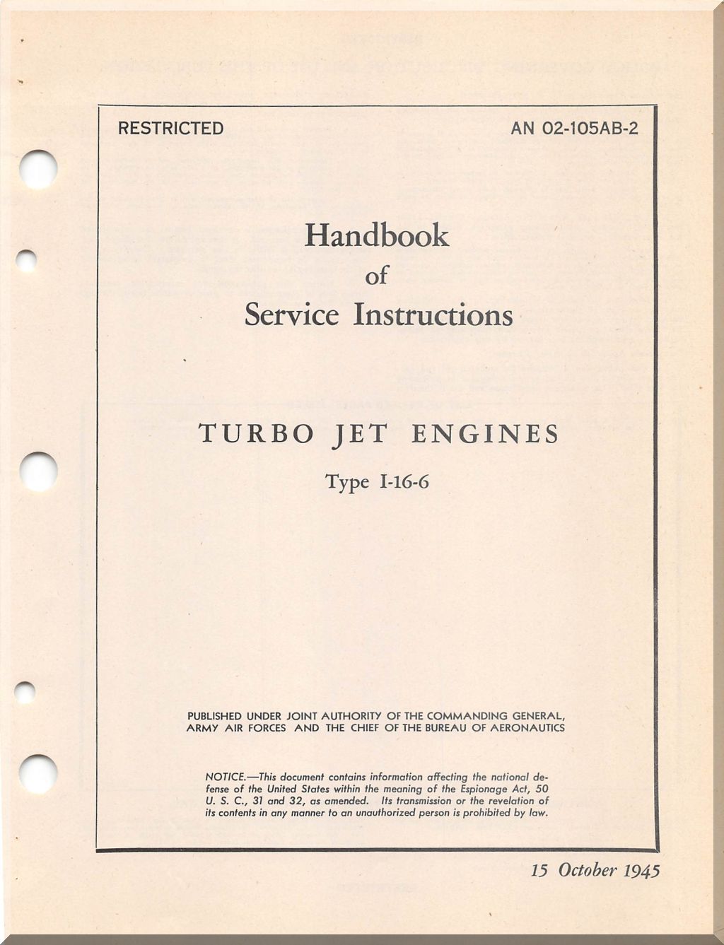 GE Aviation J31 / I-16 Turbojet Engine Manuals Collection - Digital Download