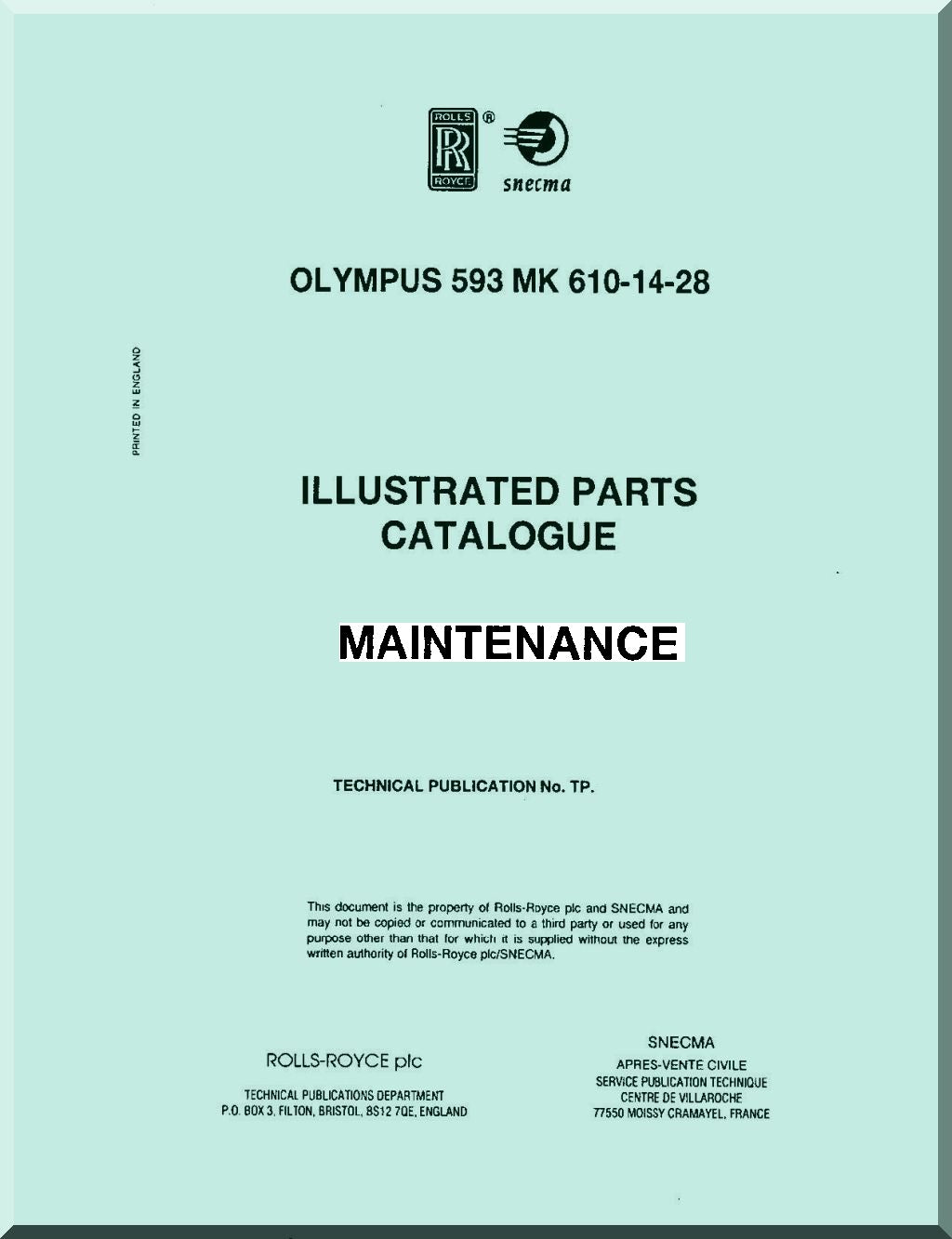 Bristol Siddeley Olympus Engine Manuals Collection - Technical Documentation