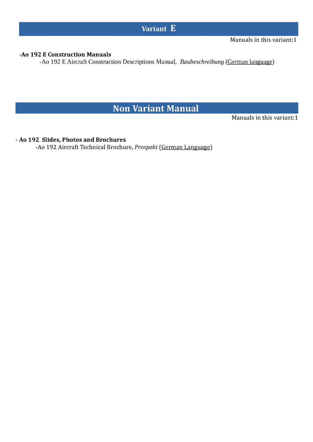 AGO Ao 192 Kurier Manuals Collection - Digital Download