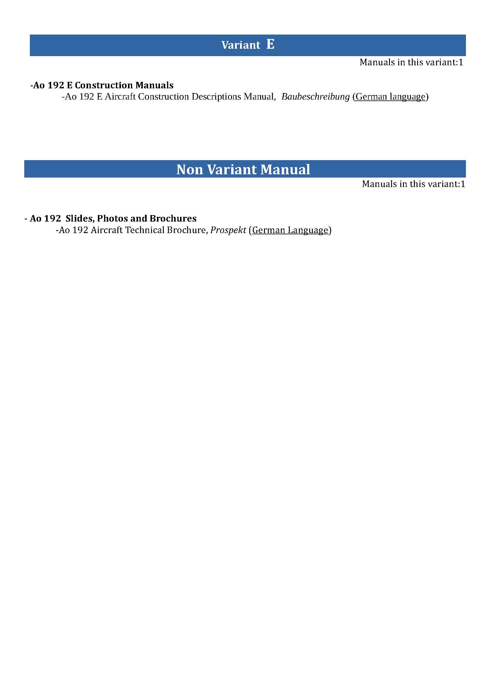 AGO Ao 192 Kurier Manuals Collection - Digital Download