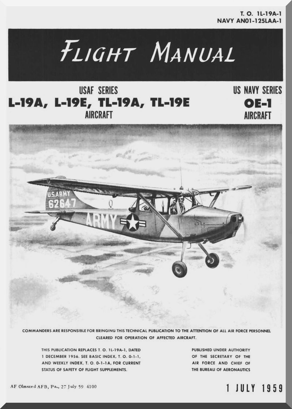 Cessna O-1 / L-19 / OE-1 Bird Dog Aircraft Manuals Collection