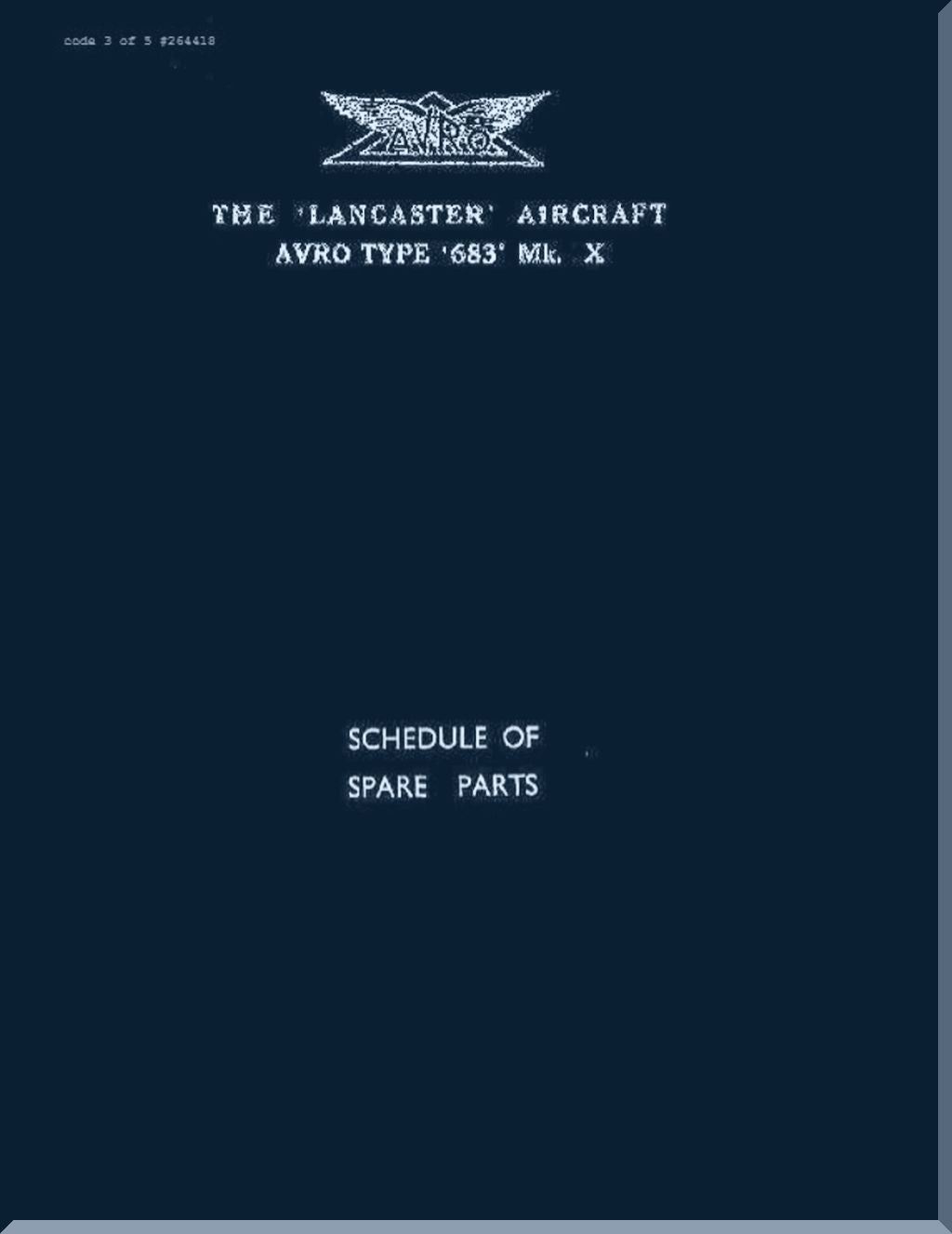 AVRO 683 Lancaster Aircraft Manuals Collection - Digital Download -