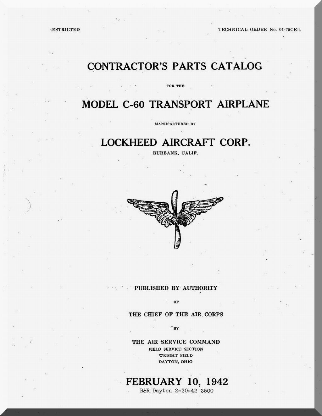 Lockheed L-18, C-56, C-57, C-60, R50 Loadestar Aircraft Manuals Collection - Download