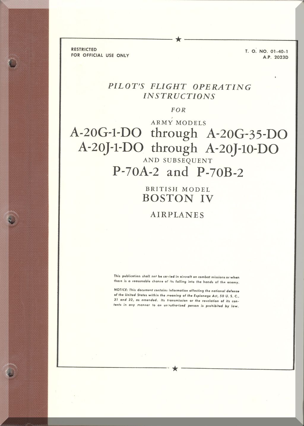 Douglas A-20 Boston/Havoc Manuals Collection - Comprehensive Digital Archive