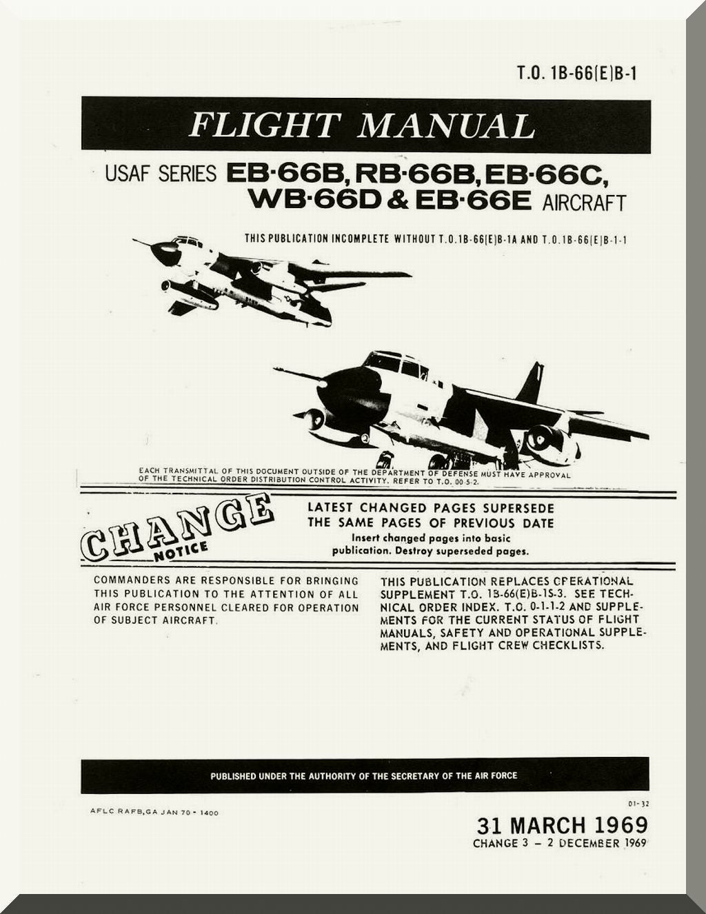 Flight manual for USAF aircraft with black text and airplane illustrations on a white background