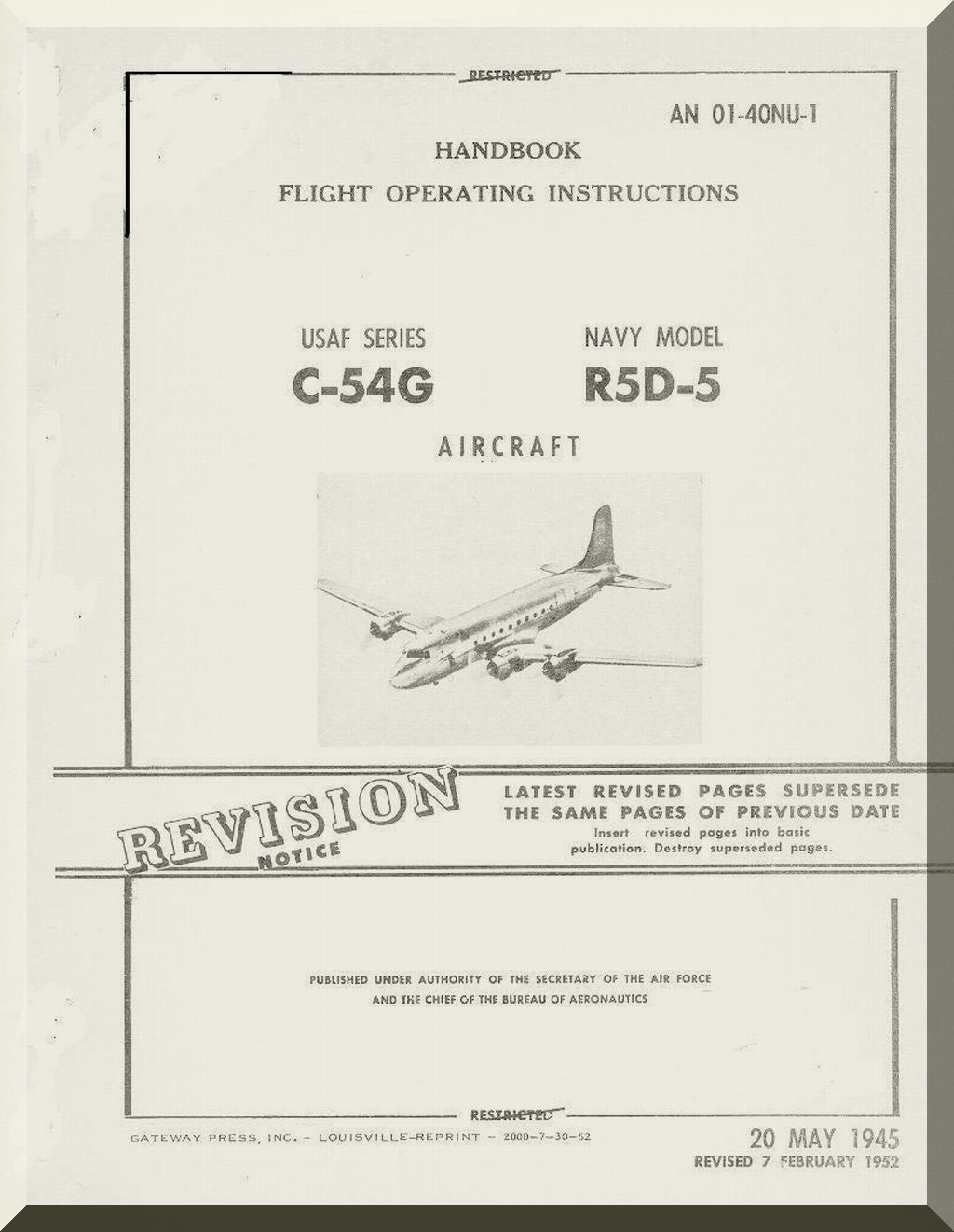 Douglas C-54 / R5D / DC-4 Skymaster Aircraft Manuals Collection