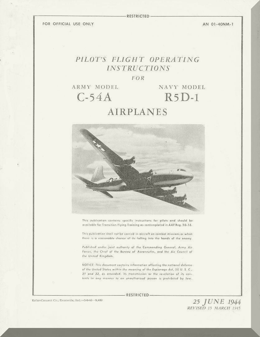 Douglas C-54 / R5D / DC-4 Skymaster Aircraft Manuals Collection