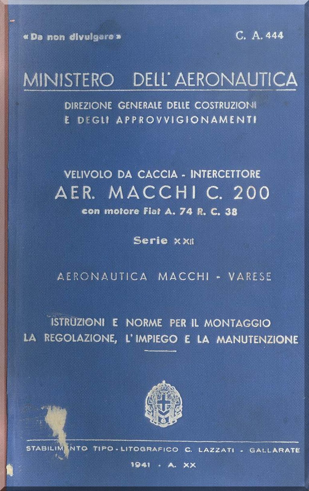 Macchi C.200 Saetta — Maintenance & Technical Manuals · WWII Italian Fighter Documentation · Digital Download