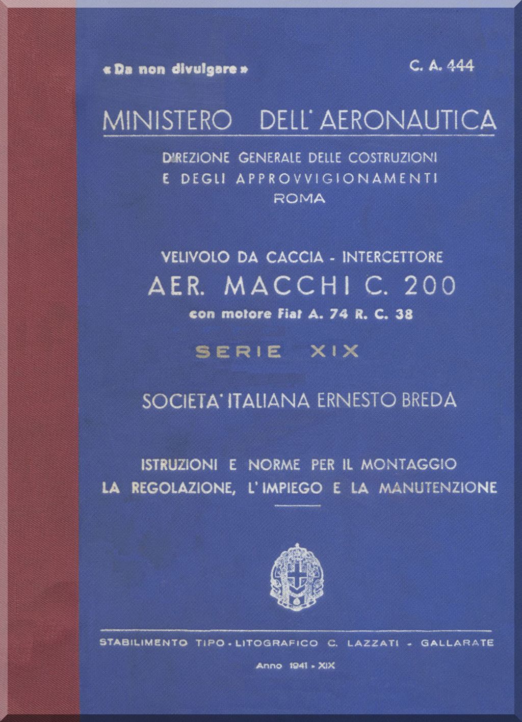Macchi C.200 Saetta — Maintenance & Technical Manuals · WWII Italian Fighter Documentation · Digital Download