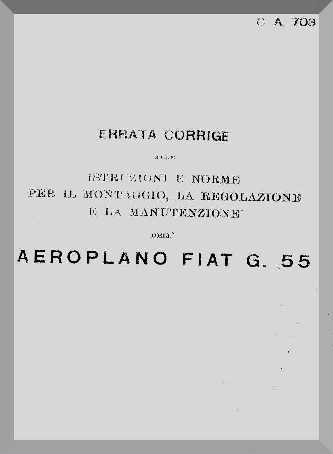 Fiat Aviazione G.55 Centauro Aircraft Manuals Collection - Digital Download