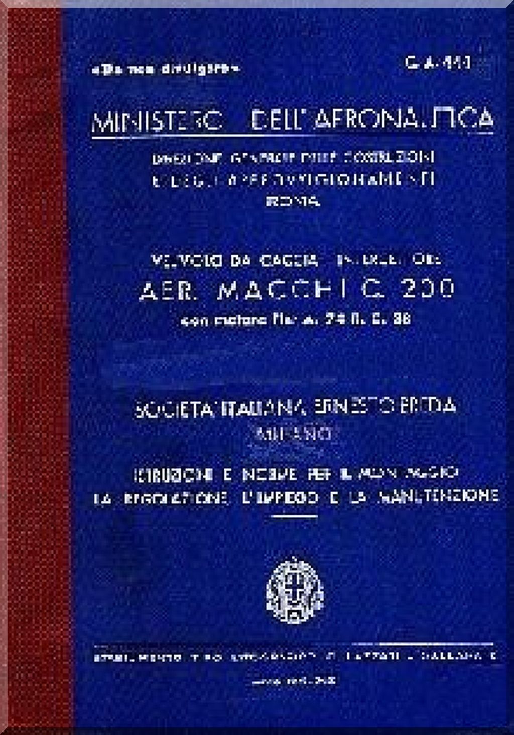 Macchi C.200 Saetta — Maintenance & Technical Manuals · WWII Italian Fighter Documentation · Digital Download