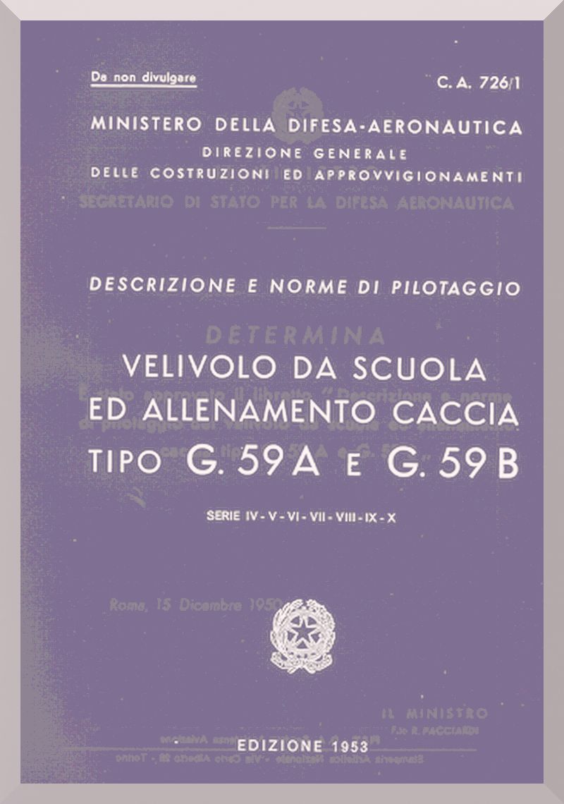 Fiat Aviazione G.59 Centauro Aircraft Manuals Collection - Digital Download