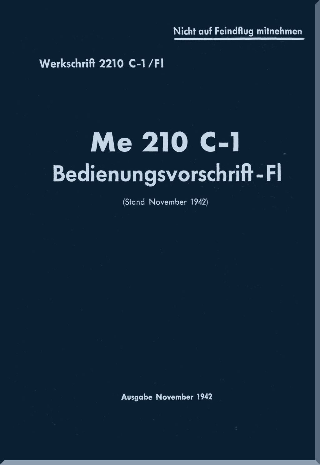 Messerschmitt Me 210 / Me 410 Aircraft Manuals Collection - Digital Download