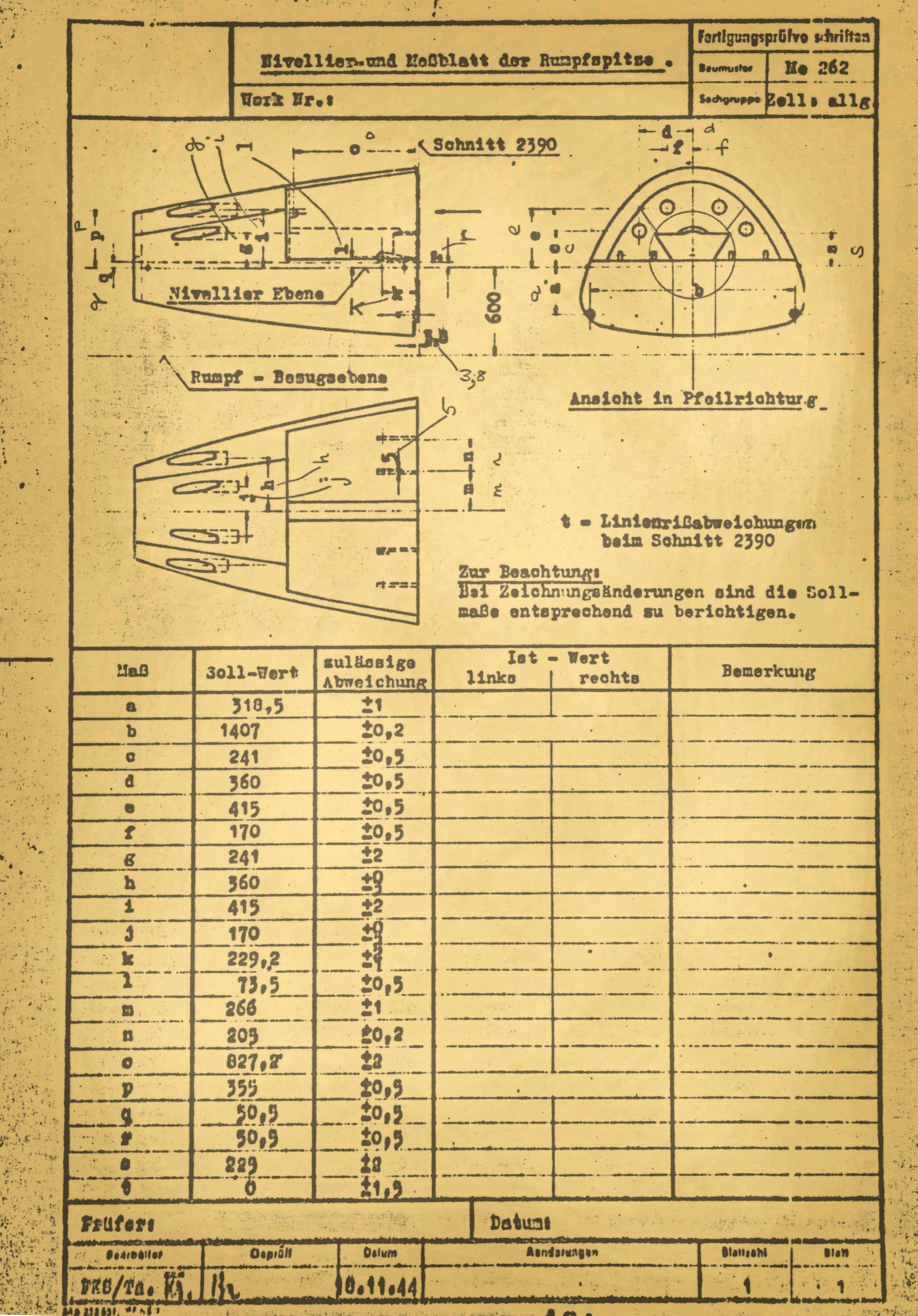 Messerschmitt Me-262 Aircraft Blueprints Engineering Drawings - 70 Drawings