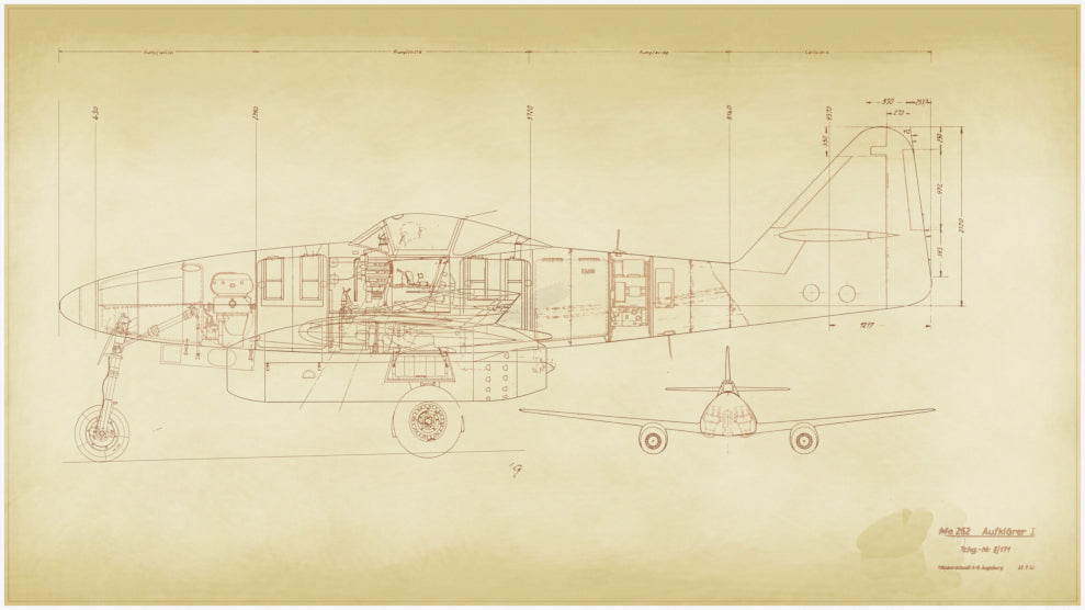 Messerschimitt Me-262  Blueprints  Engineering Drawings Collection - Download