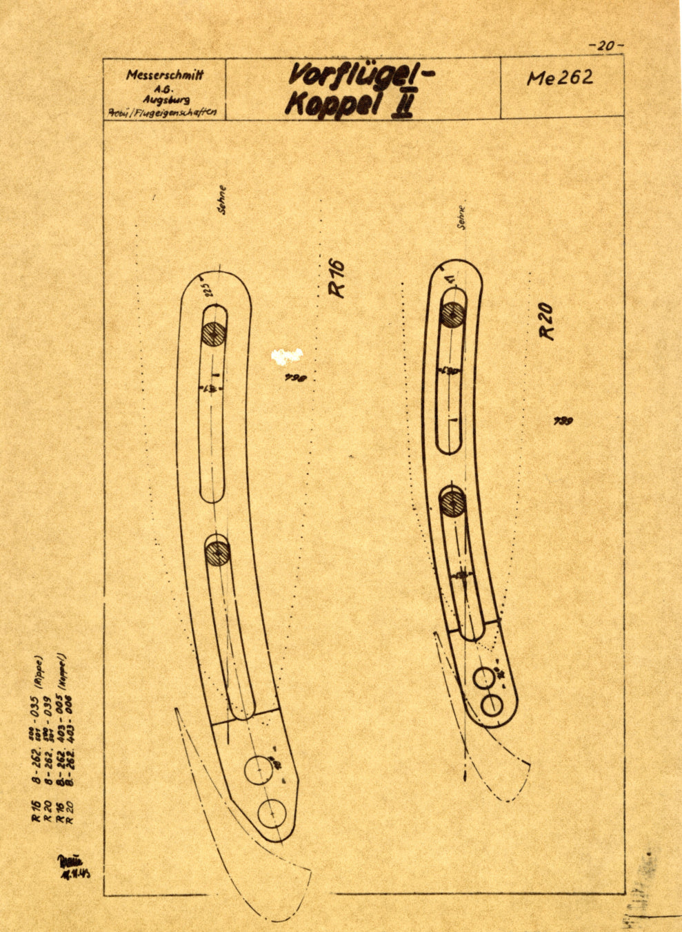 Messerschmitt Me-262 Aircraft Blueprints Engineering Drawings - 70 Drawings