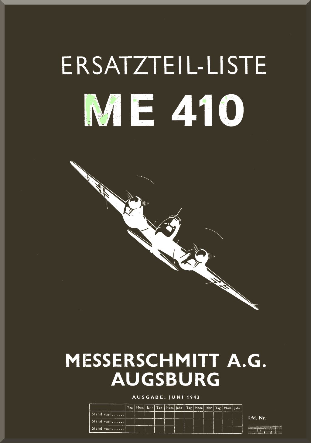 Messerschmitt Me 210 / Me 410 Aircraft Manuals Collection - Digital Download