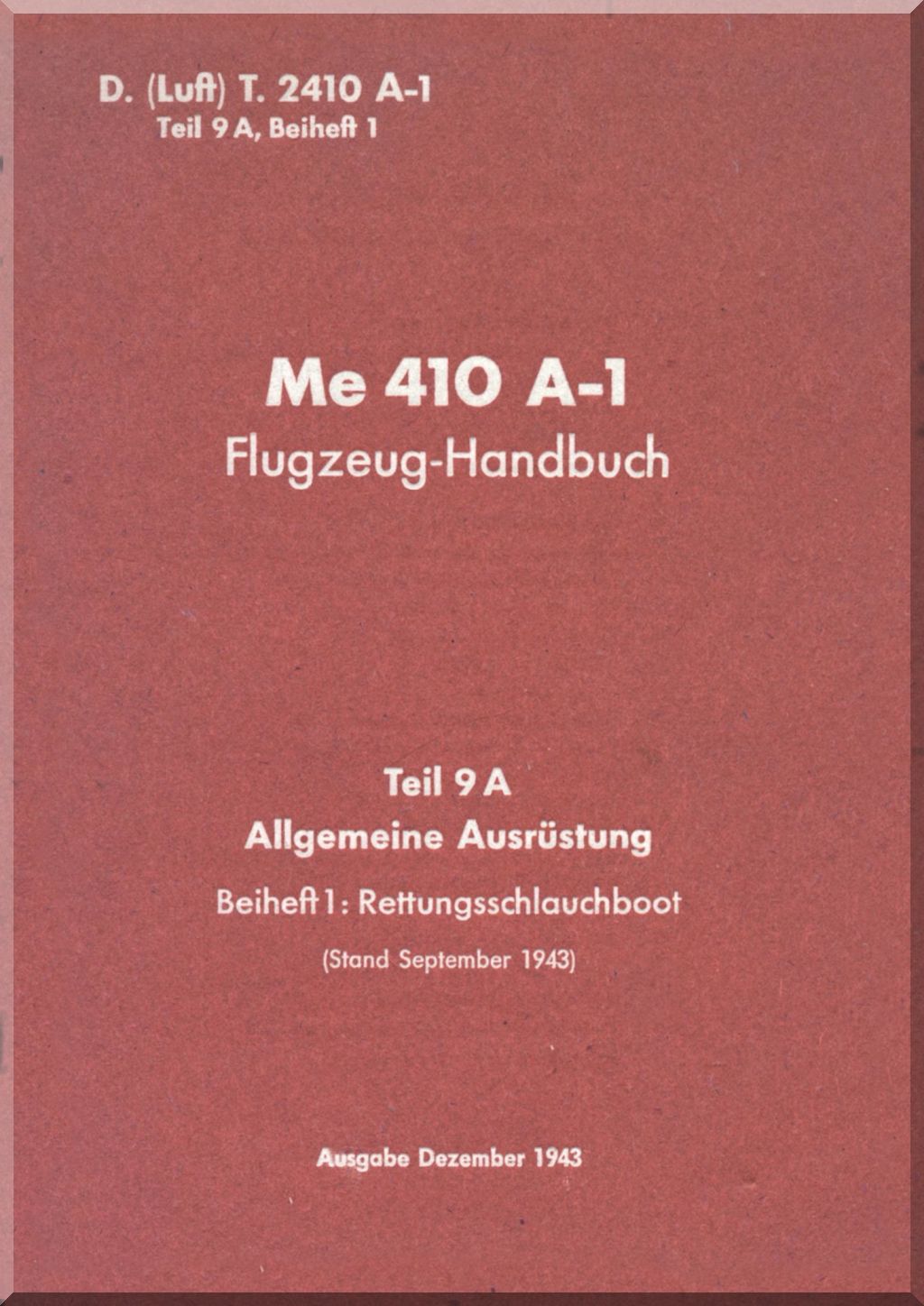 Messerschmitt Me 210 / Me 410 Aircraft Manuals Collection - Digital Download