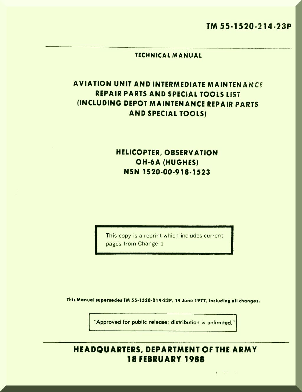 Hughes 369 / OH-6 " Cayuse " Helicopter Manuals Bundle - Download
