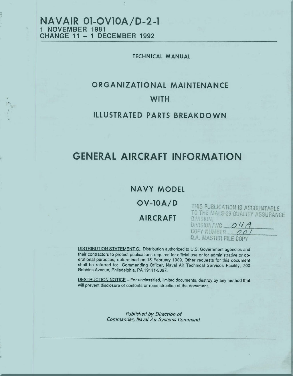 North American Aviation OV-10 " Bronco " Aircraft Manuals Bundle - Download