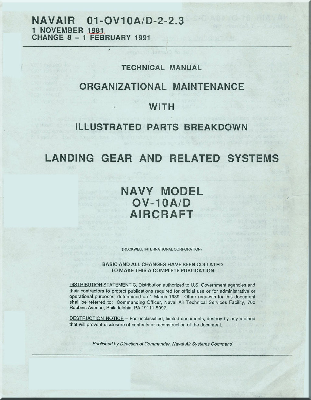 North American Aviation OV-10 " Bronco " Aircraft Manuals Bundle - Download