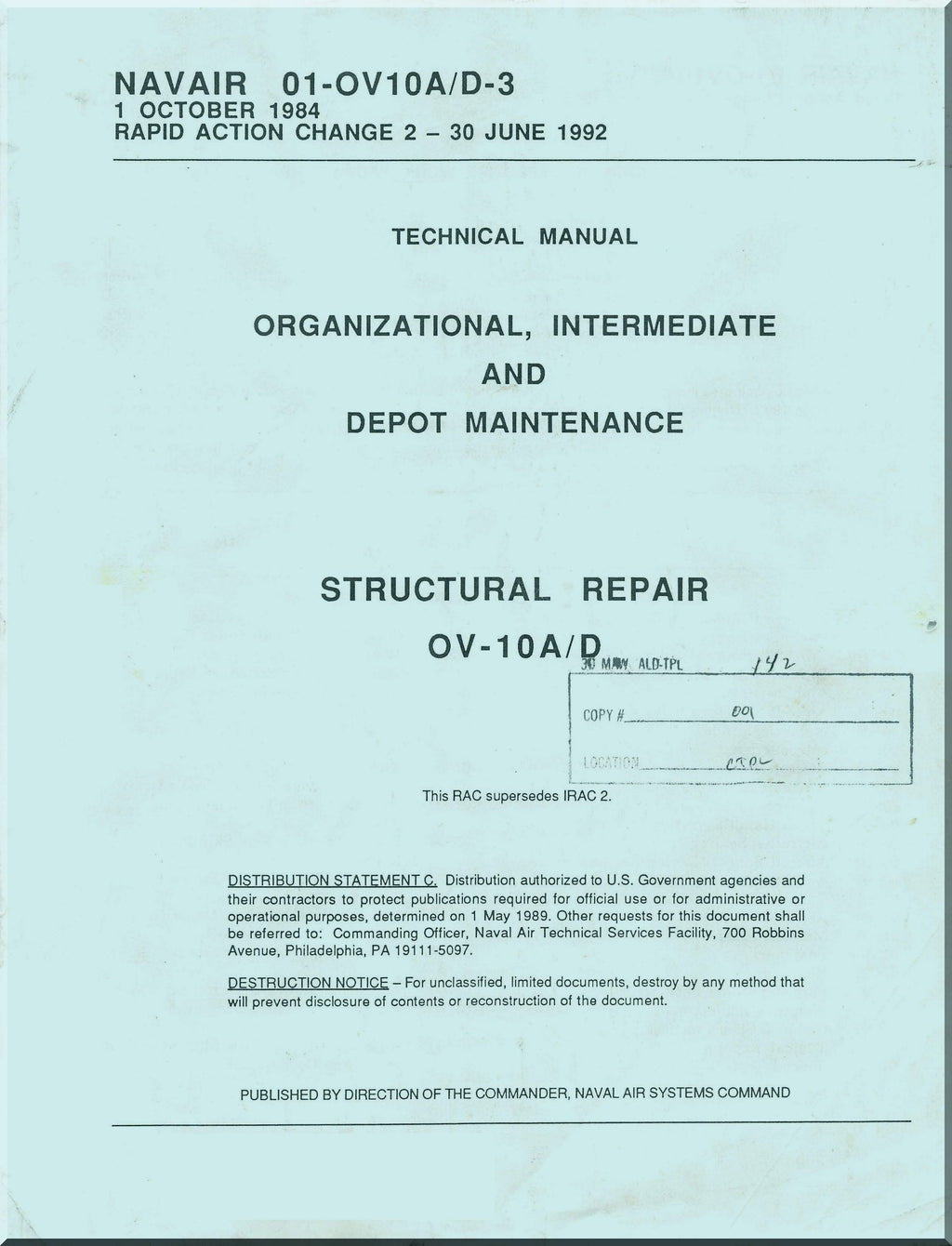 North American Aviation OV-10 " Bronco " Aircraft Manuals Bundle - Download
