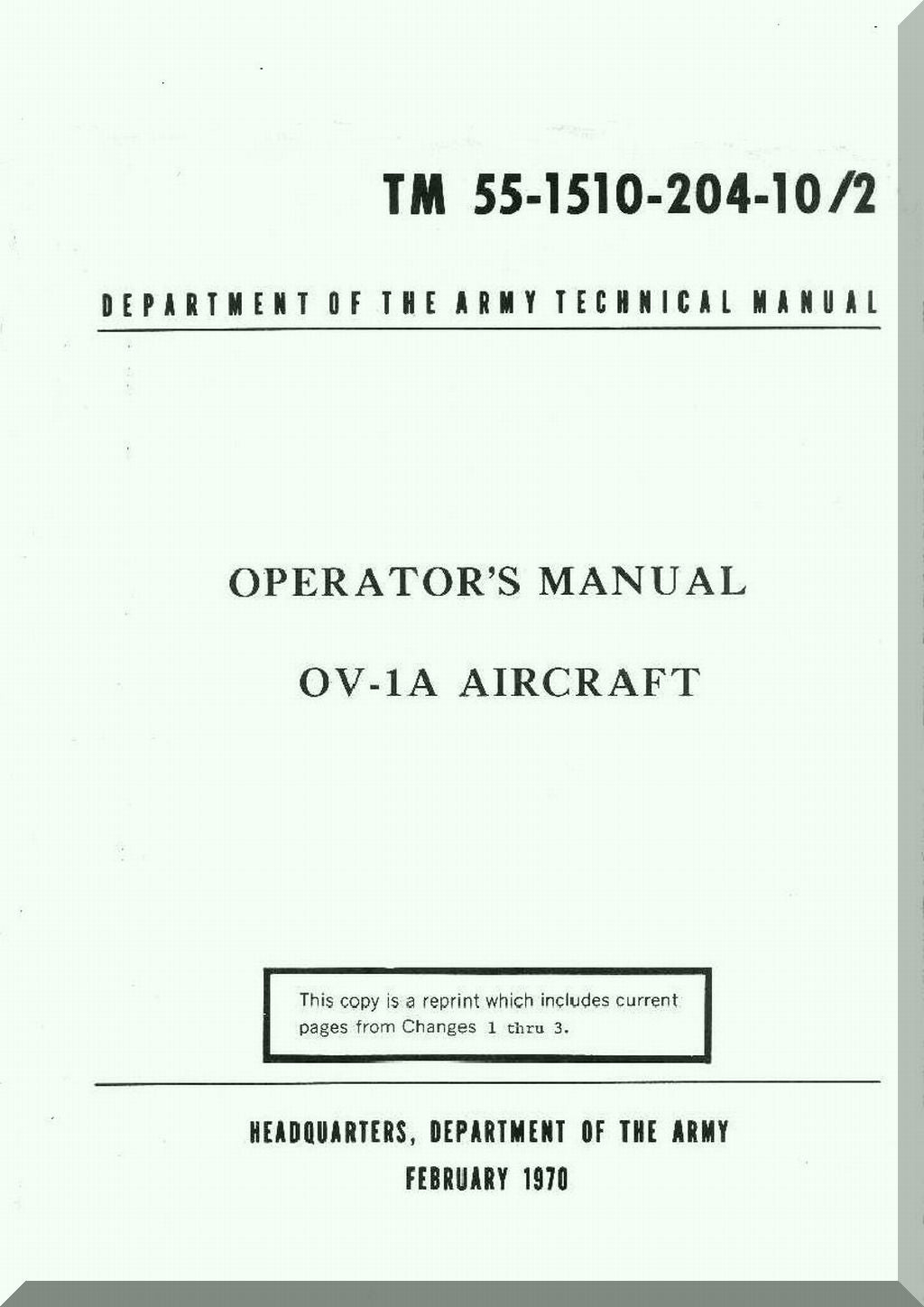 Grumman OV-1 A  Operator's  Manual ,  TM 55-1510-204-10/2 , 1970