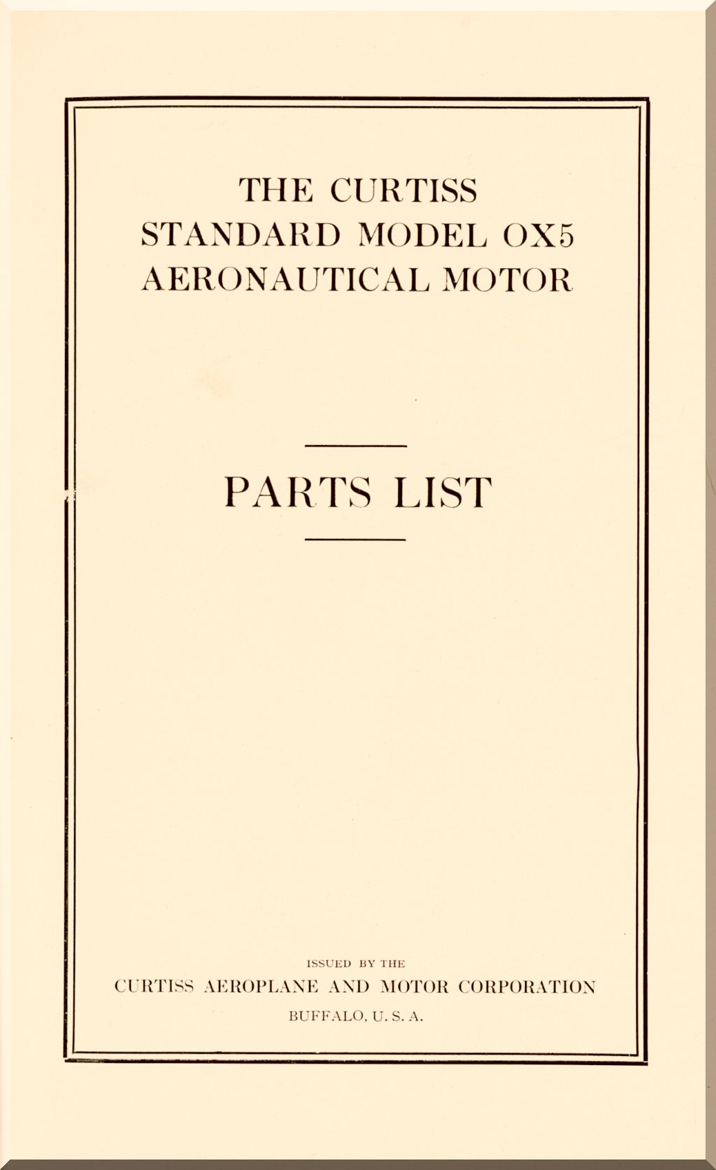 Curtiss OX-5 Aircraft Engine Manuals Collection - Digital Download