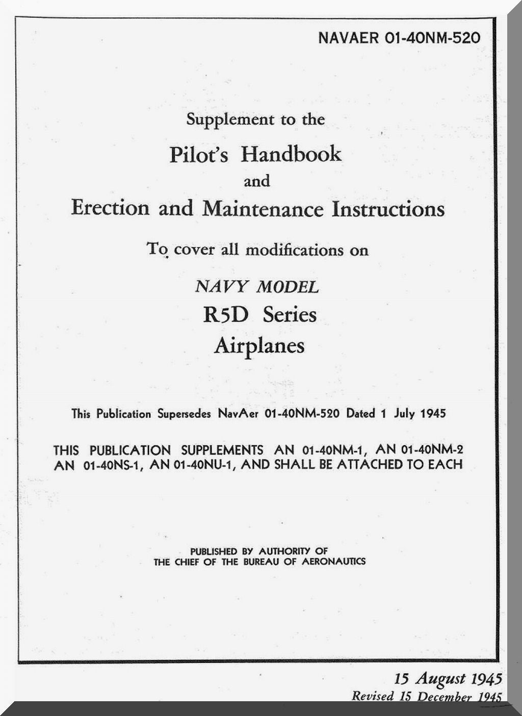 Douglas C-54 / R5D / DC-4 Skymaster Aircraft Manuals Collection