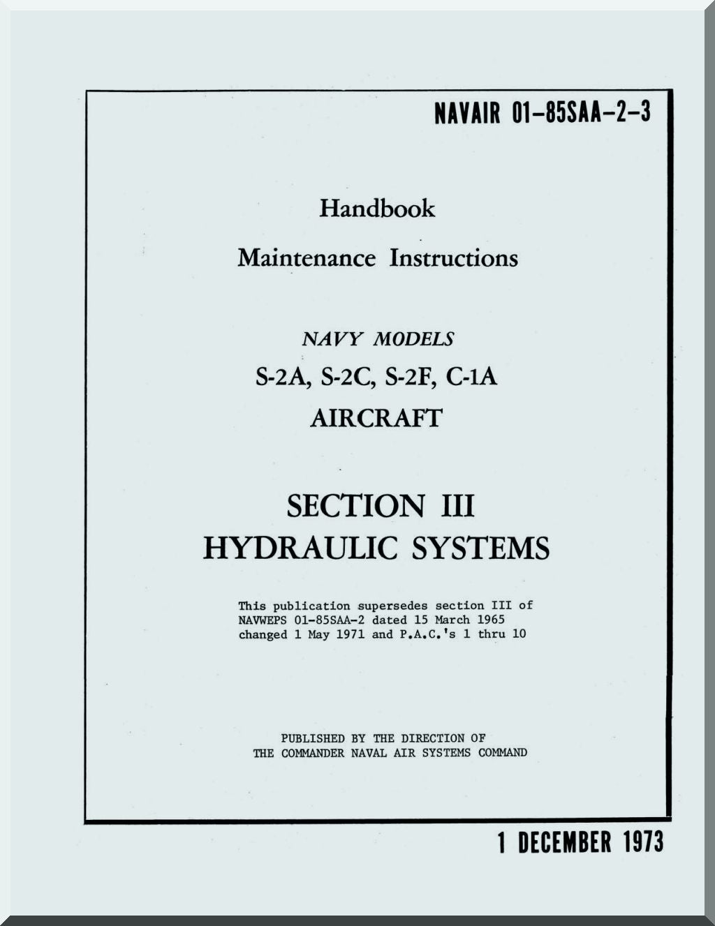 Grumman C-1 Trader / S-2 Tracker Aircraft Manuals Collection