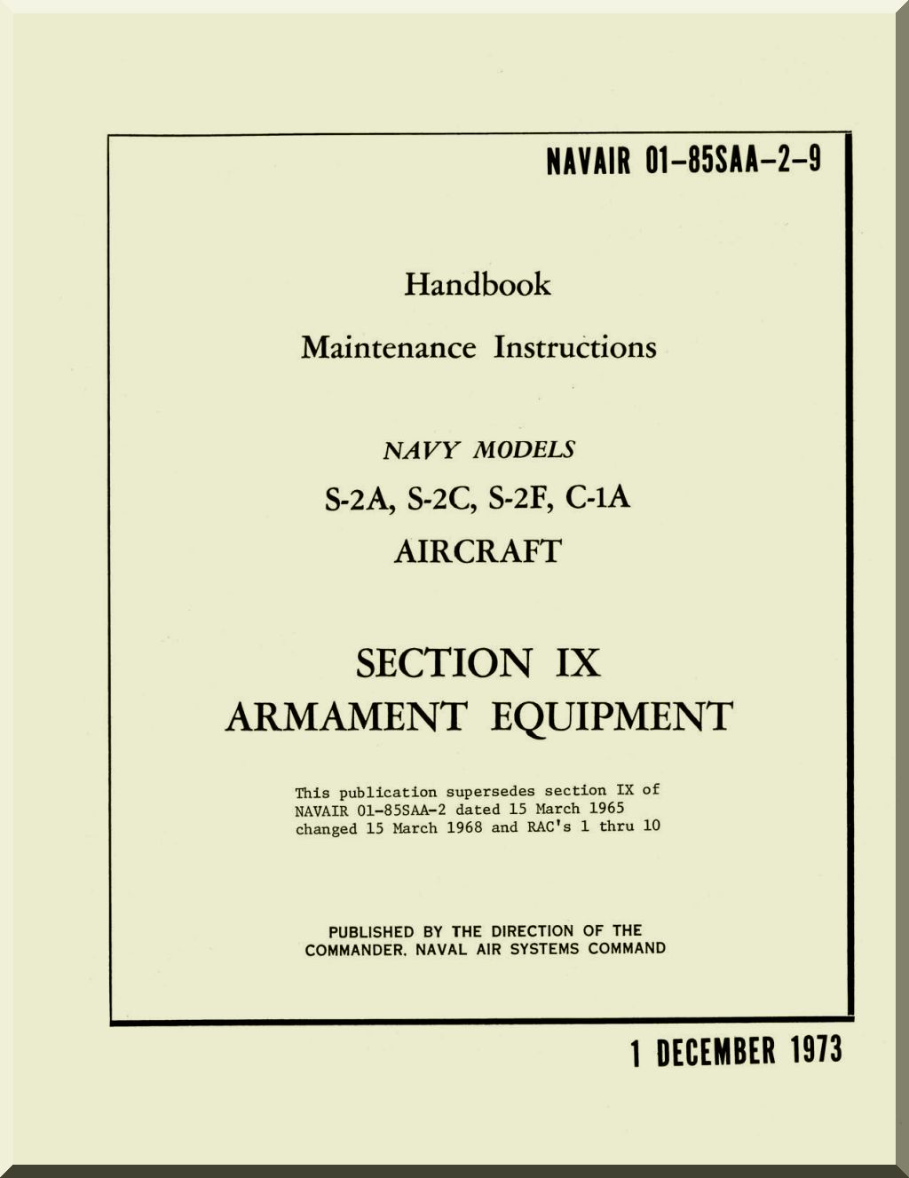 Grumman C-1 Trader / S-2 Tracker Aircraft Manuals Collection