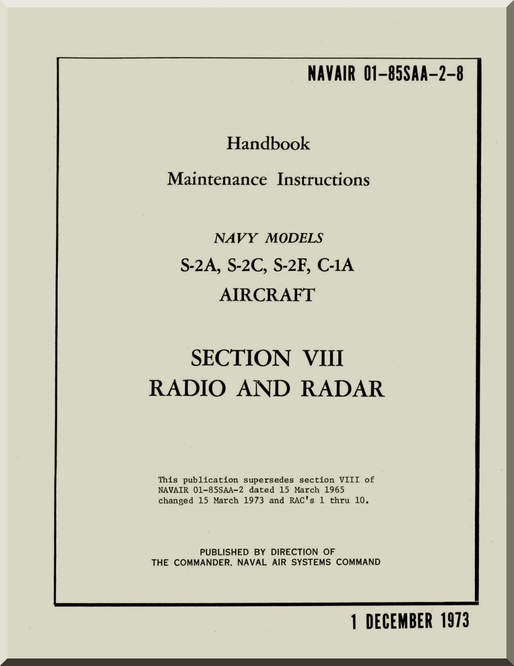 Grumman C-1 Trader / S-2 Tracker Aircraft Manuals Collection