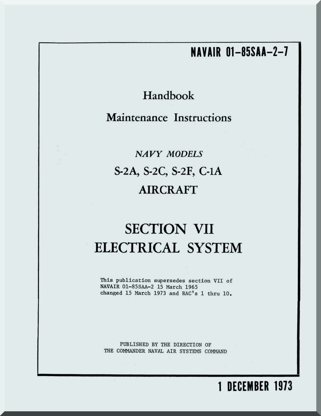 Grumman C-1 Trader / S-2 Tracker Aircraft Manuals Collection
