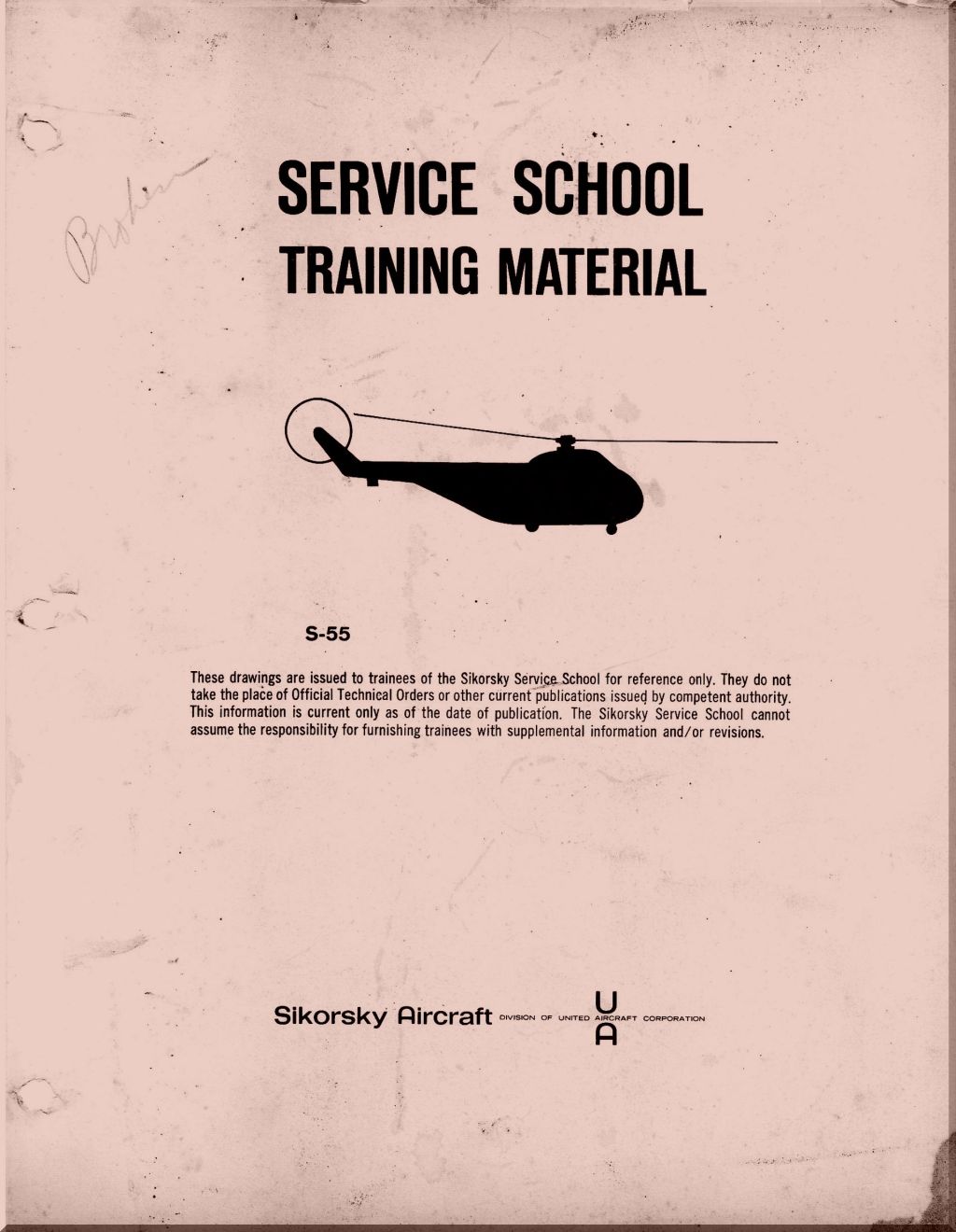 Sikorsky S-55 / H-19 " Chickasaw " Helicopter Manuals Bundle - Download