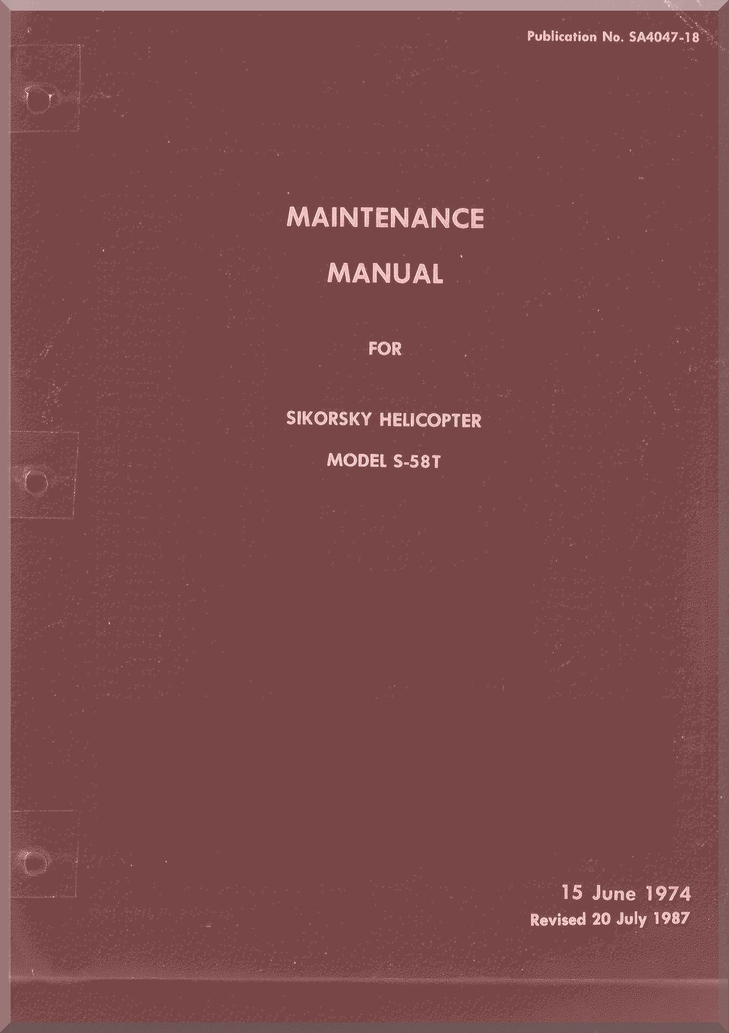 Sikorsky S-58 / H-34 / HSS1 / HUS-1 Helicopter Manuals Bundle - Download