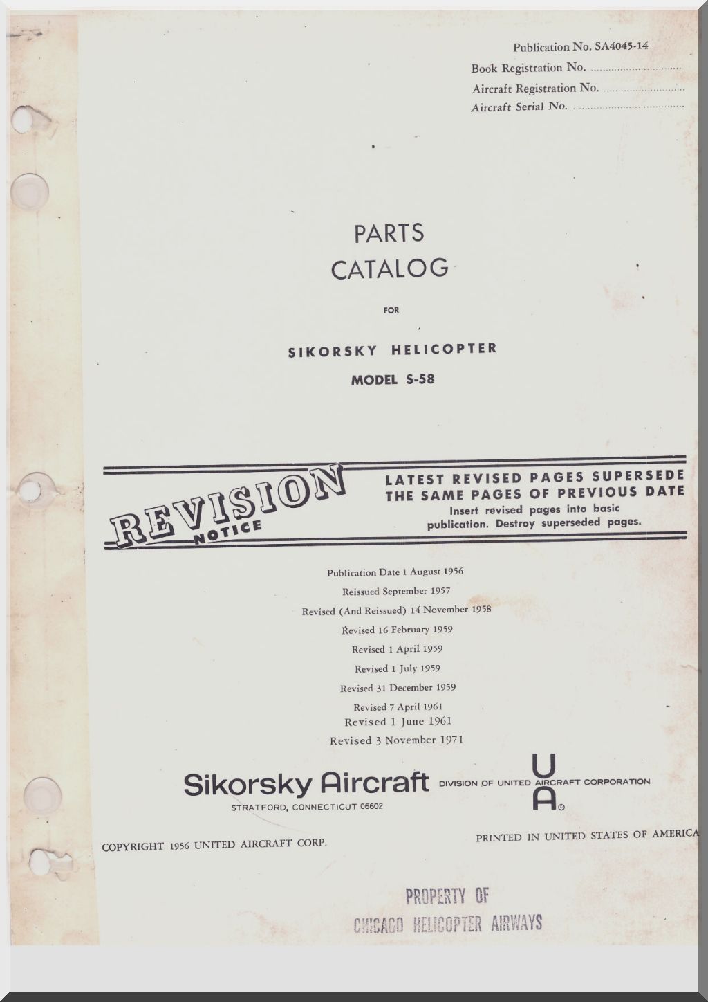 Sikorsky S-58 / H-34 / HSS1 / HUS-1 Helicopter Manuals Bundle - Download