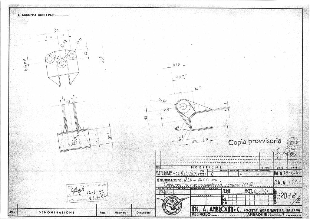 Ambrosini S.7 Aircraft Blueprints Engineering Drawings - Digital Download